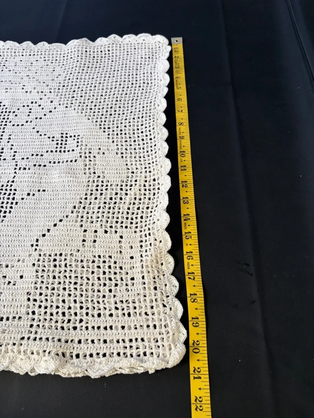 Handmade Crochet Lace Pillow Cover 18x18 Cream Cottagecore Farmhouse